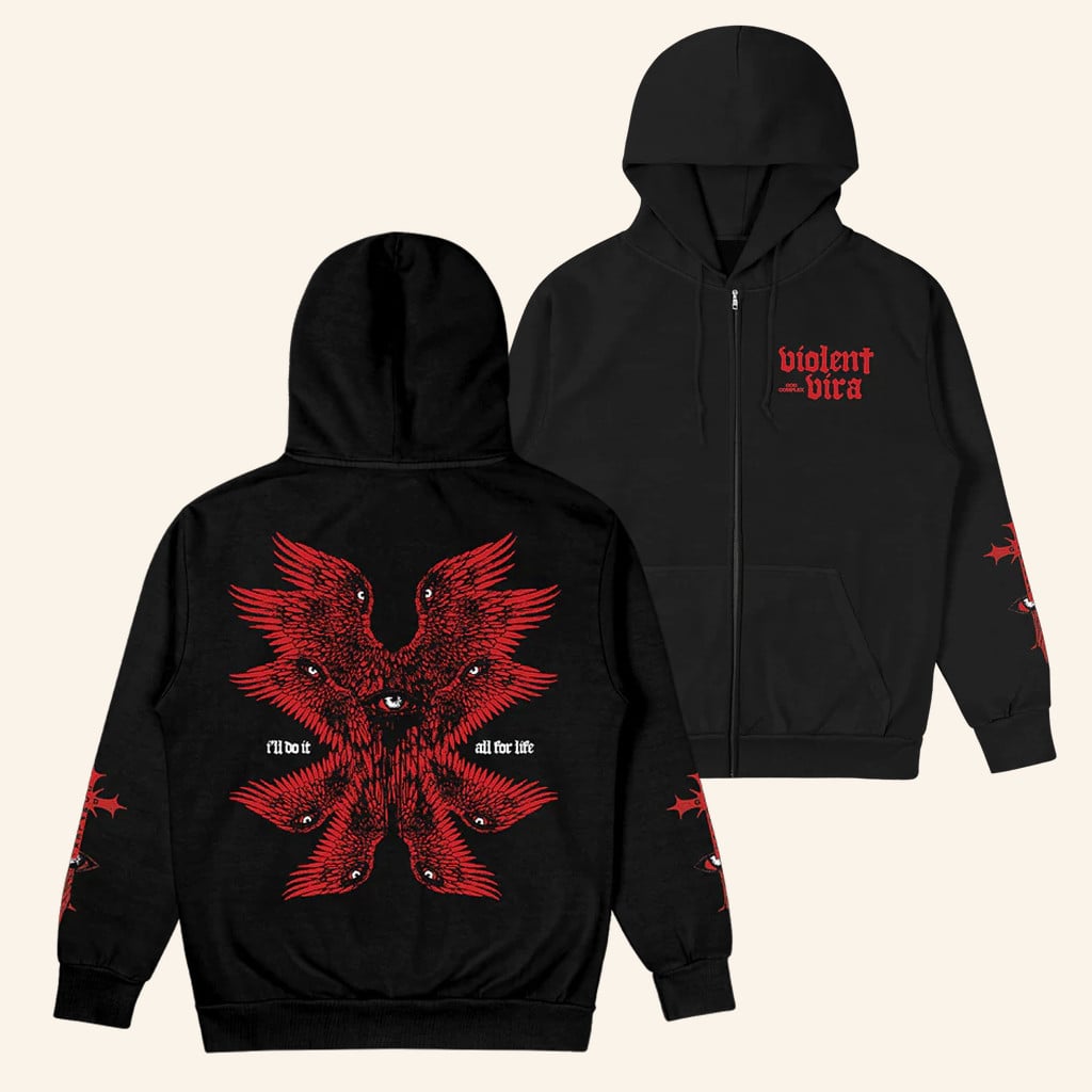 Violent Vira Merch God Complex Zip Hoodie Unique Gifts For Music Lovers -MadebyMun