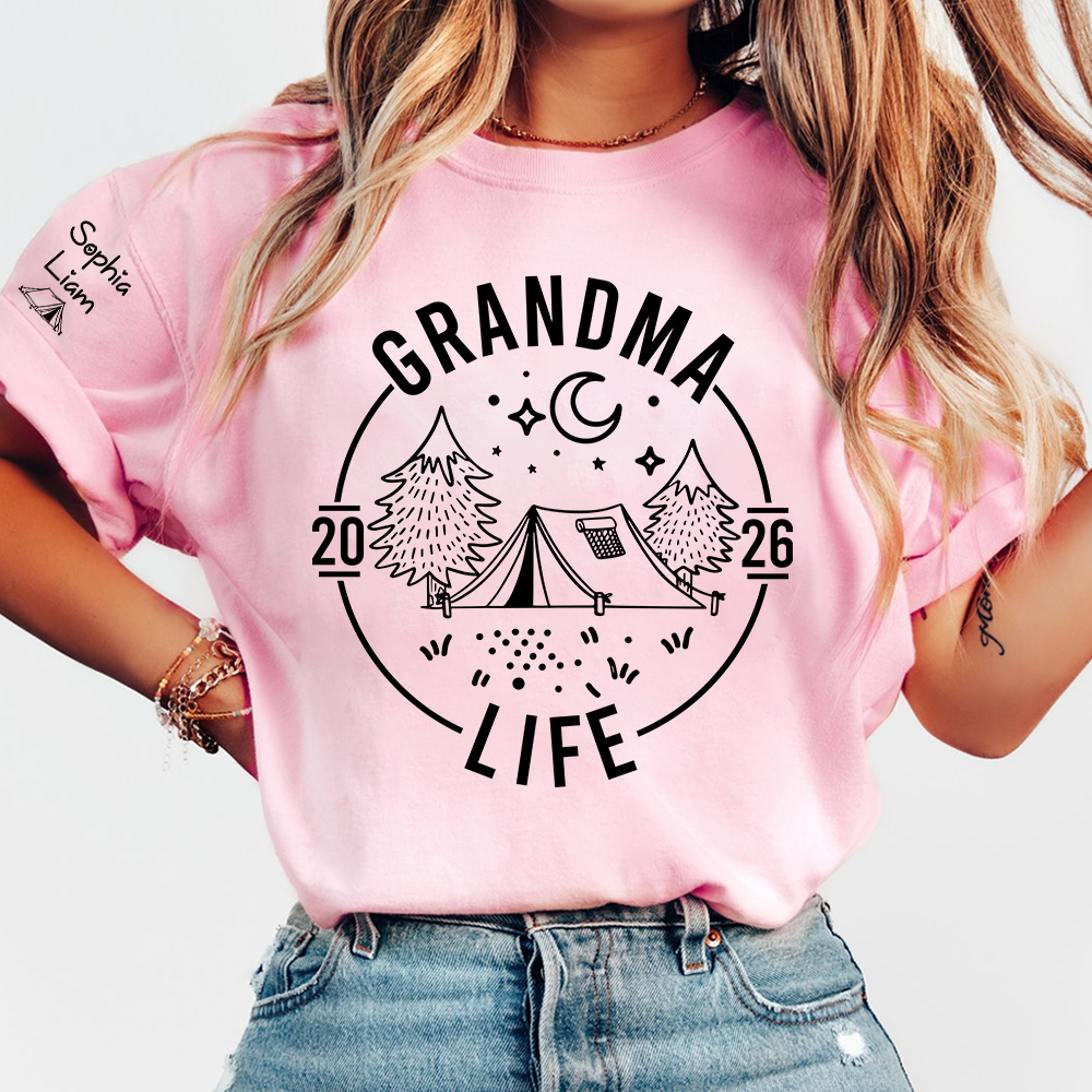Grandma Life Outdoor Tee | Custom Year Camping Adventure Shirt