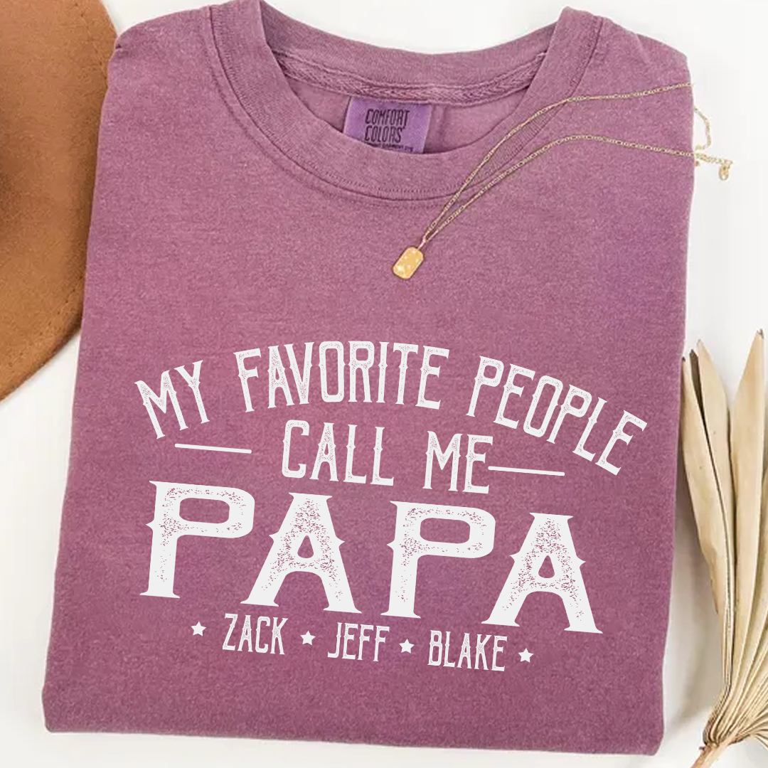 My Favorite People Call Me Papa - Grandkids' Comfort Colors Tee