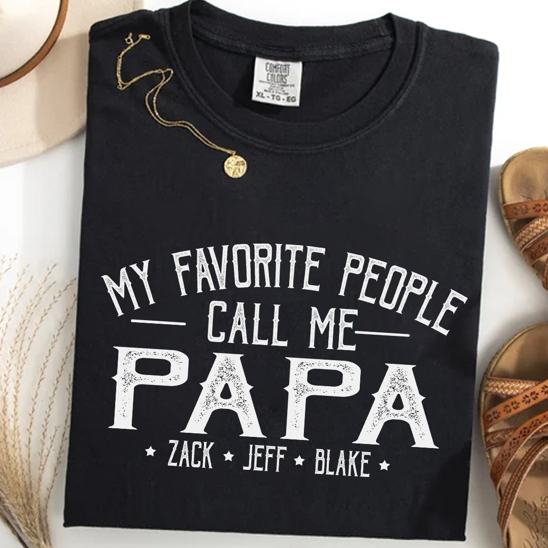 My Favorite People Call Me Papa - Grandkids' Comfort Colors Tee
