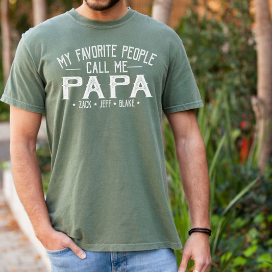 My Favorite People Call Me Papa And Grandkids Shirt