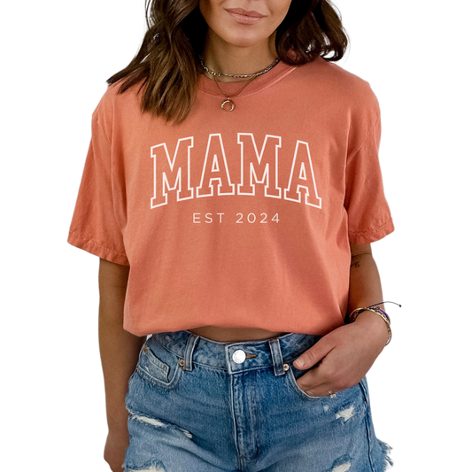 Mama Est 2024 Shirt, Comfort Colors Mom Shirt, Gift for Mom, Mother's Day