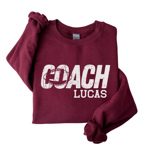 Personalized Football Coach Crewneck, Football Coach Gift, Coach Tee