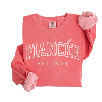 Fiancee Sweatshirt, Fiancee Est 2024 Sweatshirt, Personalized Engagement Gift