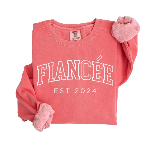 Fiancee Sweatshirt, Fiancee Est 2024 Sweatshirt, Personalized Engagement Gift