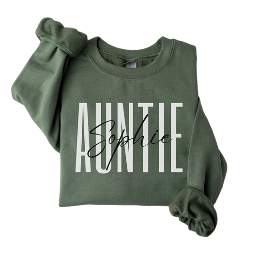 Custom Auntie Sweatshirt, Gift For Auntie Crewneck, Pregnancy Announcement