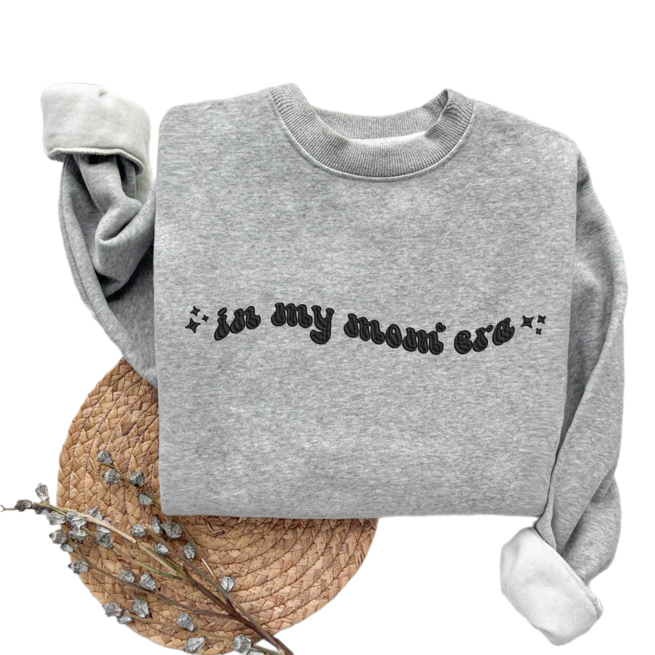 Embroidered In My Mom Era Sweatshirt, Trending Embroidered Sweatshirt, Unique Sweater Gift For Mom, Cute Mama Embroidery Sweatshirt