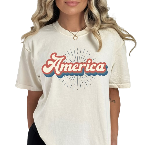 Comfort Colors America Vibes Shirt, Fourth of July Shirt, Big USA Tshirt