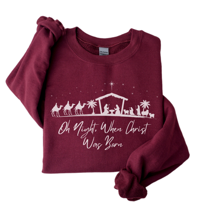 Christian Christmas Sweatshirt, Oh Holy Night