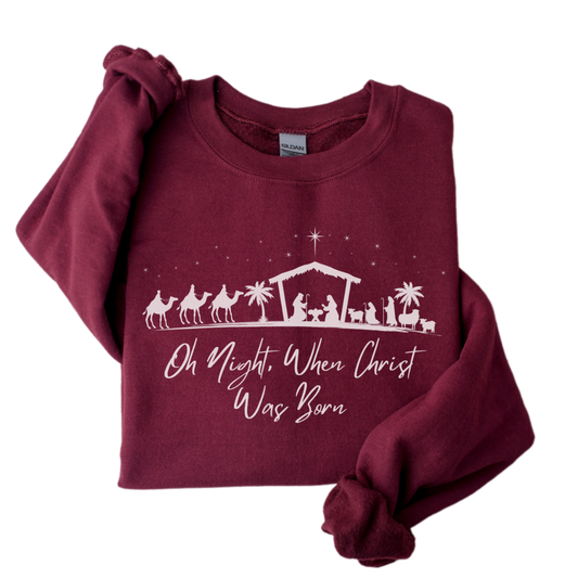 Christian Christmas Sweatshirt, Oh Holy Night