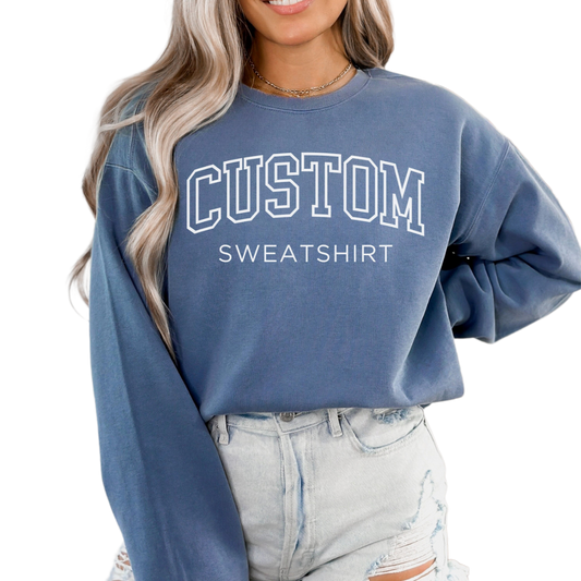 Comfort Colors Custom Sweatshirt, Comfort Colors,  Vintage Sweatshirt, College Letters Custom Sweatshirt, Personalized 1654517853