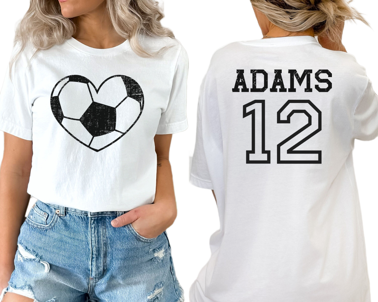 Custom Soccer Number Shirt, Personalized Soccer Mom Shirt, Soccer Fan Shirt, Cute Soccer Heart Shirt 2M