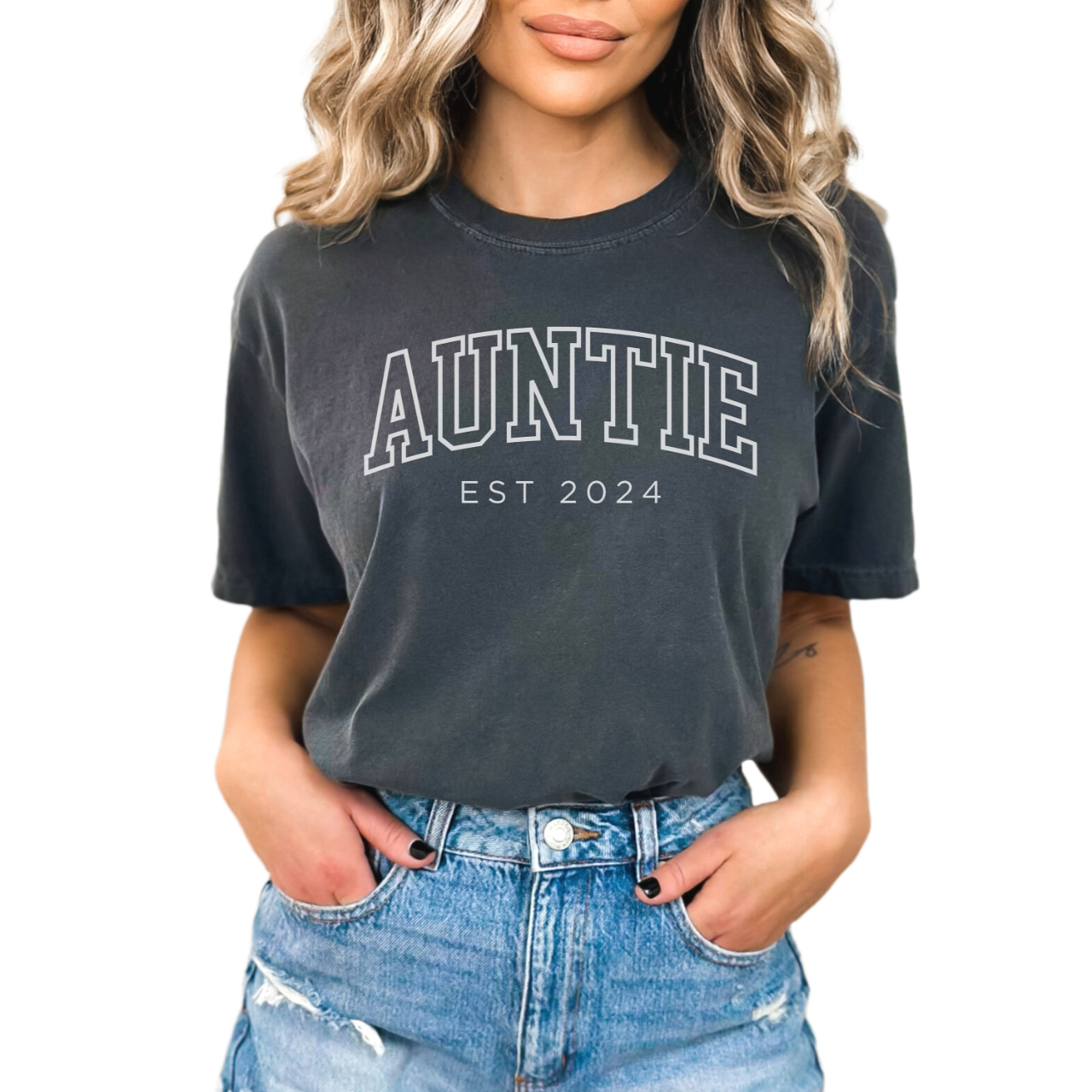 Auntie Est 2024 Shirt, Gift for Auntie, Pregnancy Announcement