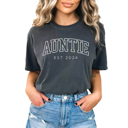 Auntie Est 2024 Shirt, Gift for Auntie, Pregnancy Announcement