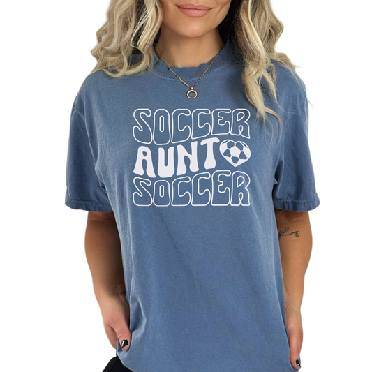 Comfort Colors Soccer Aunt Shirt, Soccer Aunt Gift, Gift for Aunt