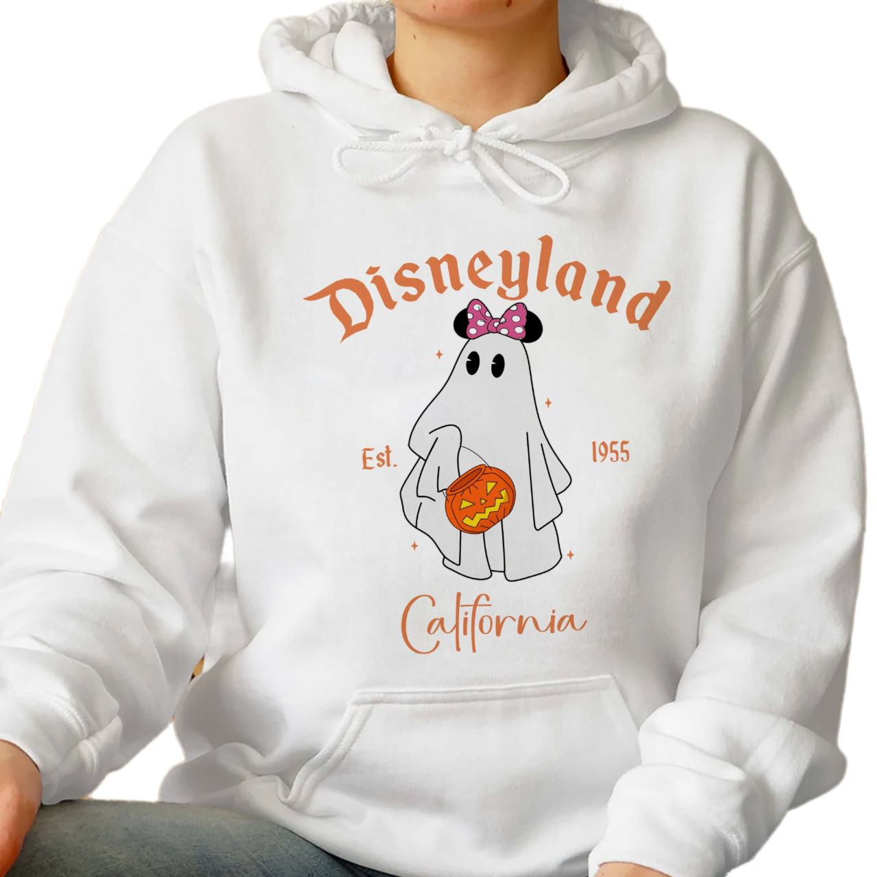 Disneyland Est 1955 Minie Mouse Sweatshirt, Disneyland Halloween Matching Shirt, Halloween Minie Ghost,Minie Halloween Pumpkins Hoodie