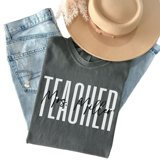 Comfort Colors Teacher Tee, Personalized Teacher Gift, Teacher Appreciation, Back to School, New Teacher Gift