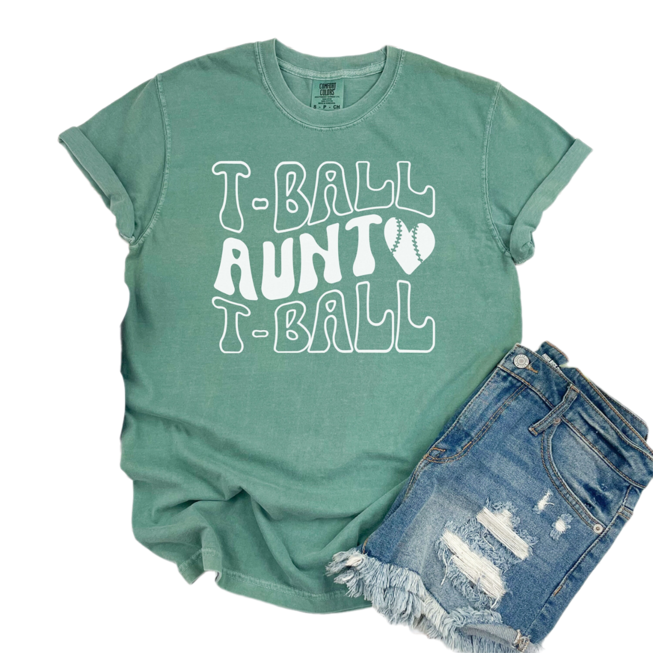 Comfort Colors Tball Auntie Shirt, Tball Aunt Shirt, Tee Ball Aunt Shirts