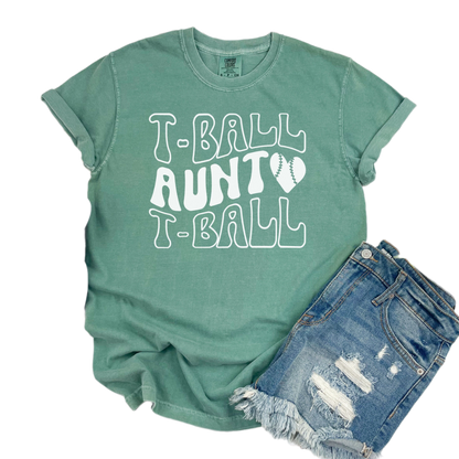 Comfort Colors Tball Auntie Shirt, Tball Aunt Shirt, Tee Ball Aunt Shirts