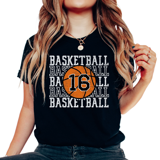 Custom Basketball Number Shirt, Basketball Mom Shirt, Cute Basketball Heart Shirt