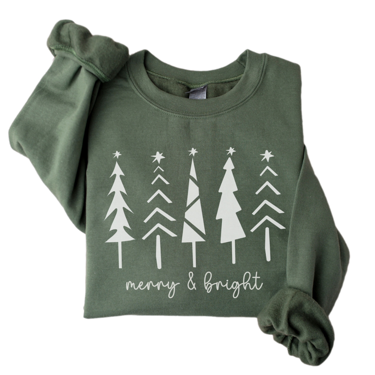 Christmas Tree Sweatshirt, Merry and Bright Sweatshirt, Women Holiday Sweater