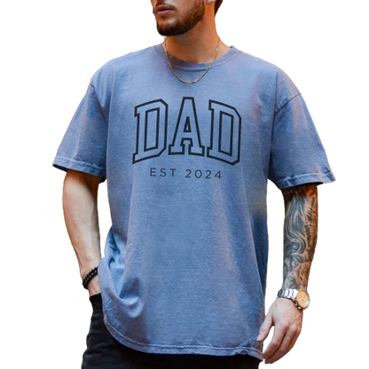 Custom Dad Shirt, Comfort Colors Dad Shirt, Dad Est 2024 Shirt, Gift for Dad, Cool Dad