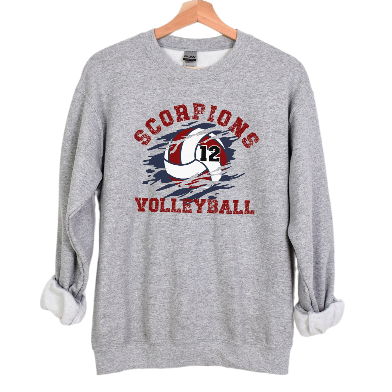 Custom Volleyball Sweatshirt, Personalized Volleyball Mom Crewneck, volleyball Fan Pullover, volleyball Number Sweatshirt, Custom team tee