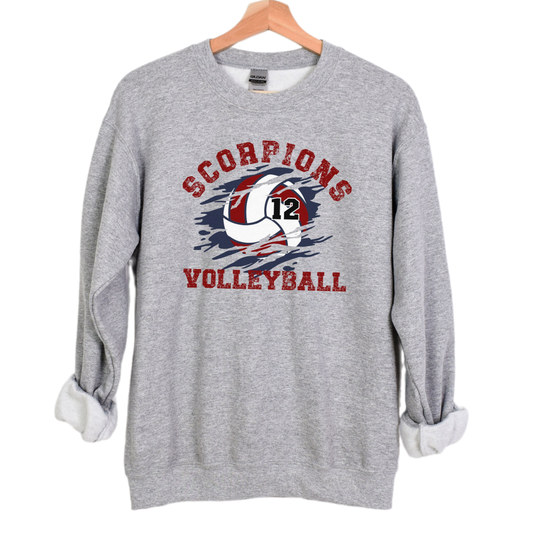 Custom Volleyball Sweatshirt, Personalized Volleyball Mom Crewneck, volleyball Fan Pullover, volleyball Number Sweatshirt, Custom team tee