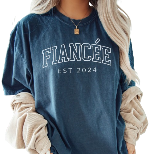 Custom Fiancee Shirt, Fiancee Est 2024 Tee, Engagement Gift, Bride To Be