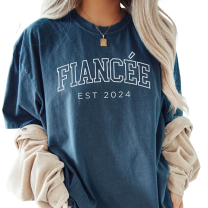 Custom Fiancee Shirt, Fiancee Est 2024 Tee, Engagement Gift, Bride To Be