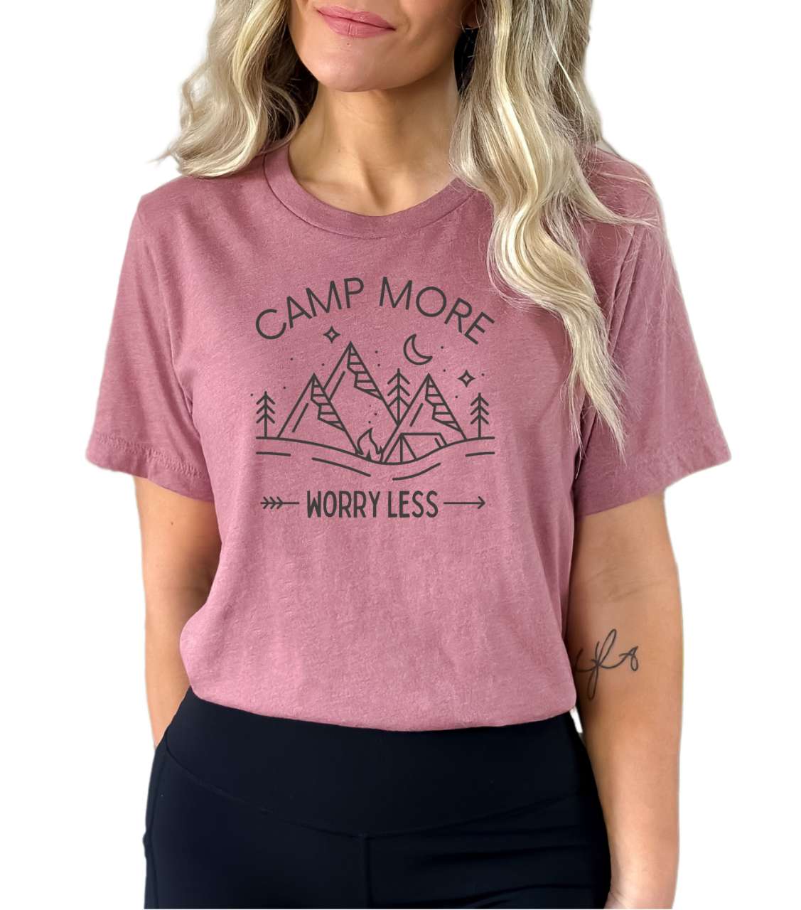 Camp more worry less Tshirt, Camping shirt, camp more t shirt