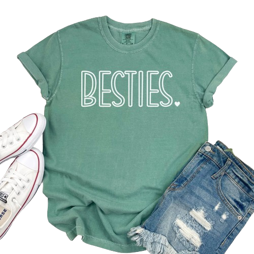 Comfort Colors Besties T Shirt, Matching Girls Trip Shirt, Cute Best Friends Shirt