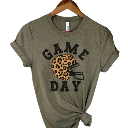 Football Game Day Shirt, Leopard Print Football Shirt, Tailgate Party Shirt, Women's Football Shirts, Fantasy Football