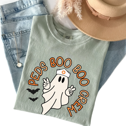 Comfort Colors PEDS Halloween Shirt, Pediatric Nurse Boo Crew