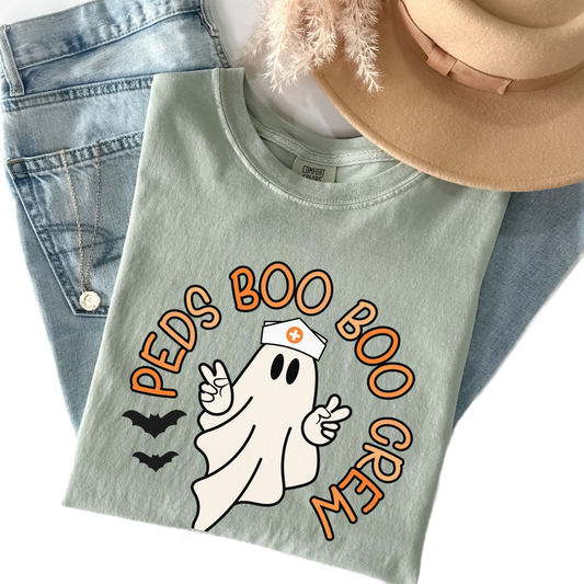 Comfort Colors PEDS Halloween Shirt, Pediatric Nurse Boo Crew