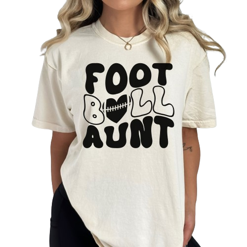 Loud Proud Football Aunt Shirt, Groovy Football Aunt Shirt