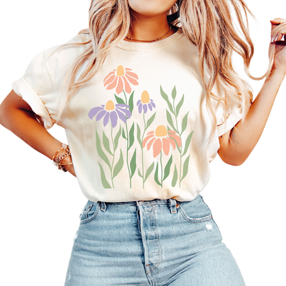 Boho Floral shirt, Comfort Colors Wildflower Shirt