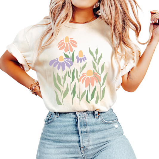 Boho Floral shirt, Comfort Colors Wildflower Shirt