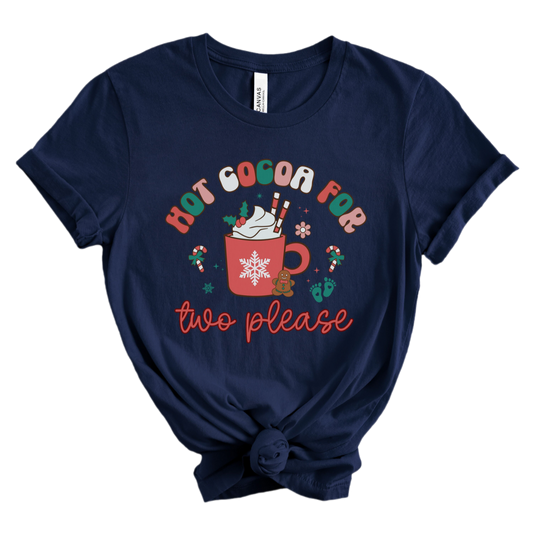 Christmas Pregnancy Announcement Shirt, Hot Cocoa For Two Please