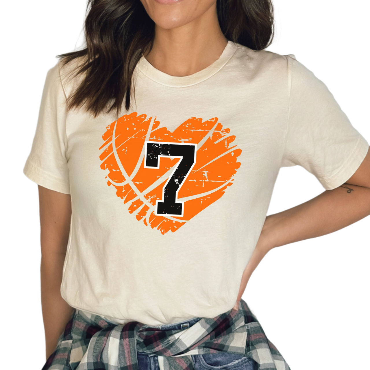 Basketball Number Shirt, Personalized Basketball Mom Shirt, Cute Basketball Heart Shirt