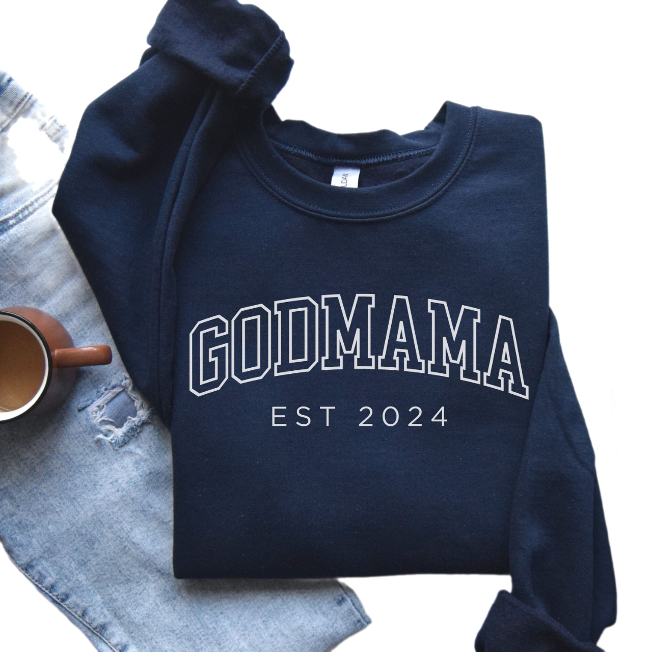 Custom Godmama Sweatshirt, Godmama Est 2024 Sweater, Gift for Godmother