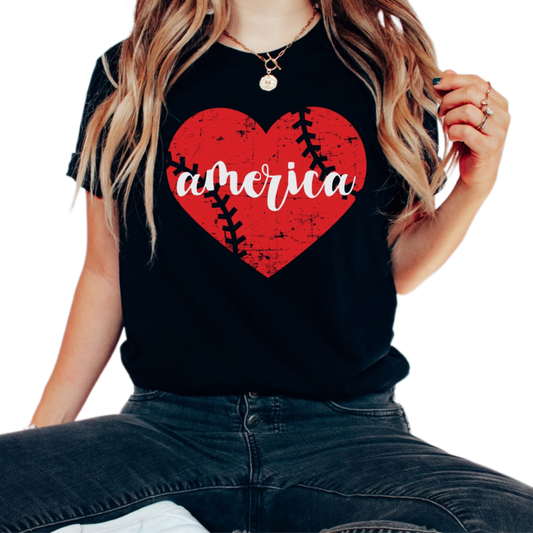 Distressed American Baseball Shirt, 4th of July Baseball Shirt, Baseball Fan Shirt, 4th of July shirt, Patriotic Baseball Tee