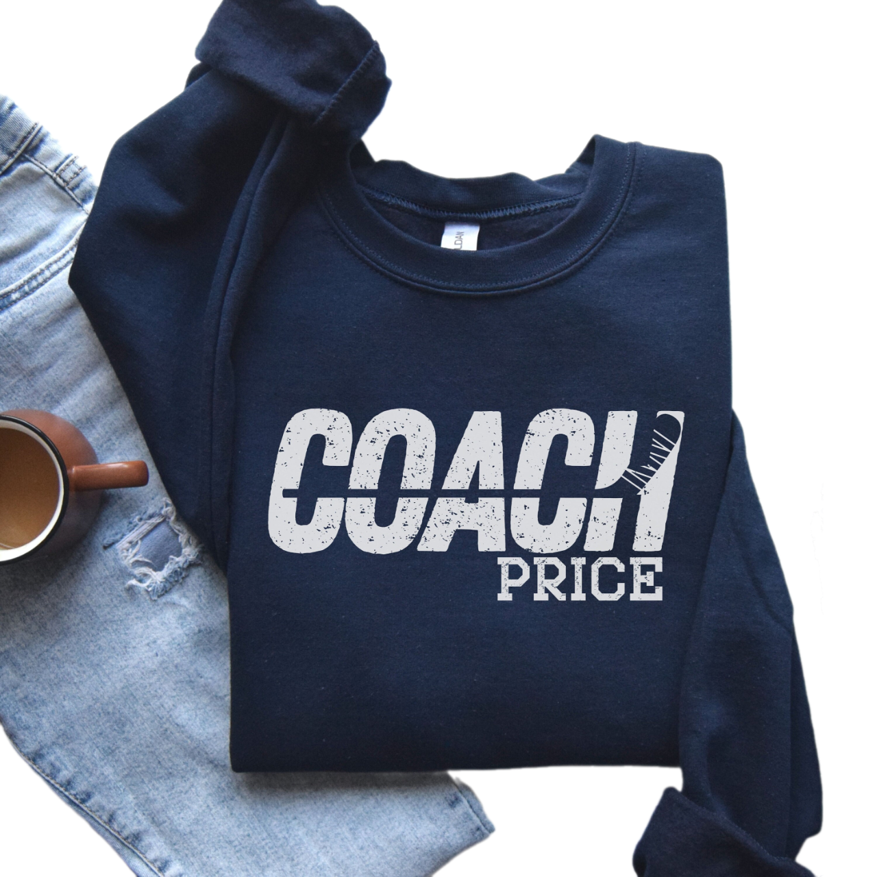 Custom Hockey Coach Sweatshirt, Personalized Hockey Coach Crewneck, Hockey Coach Gift