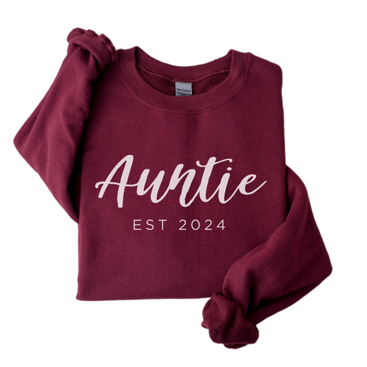 Auntie Est 2024 Sweatshirt, Auntie Crewneck, Gift for Aunt