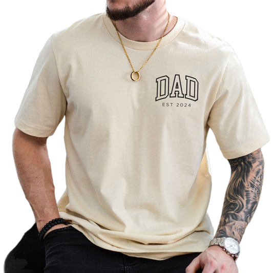 Dad Est 2024 Tshirt, Personalized Dad Shirt, Custom Dad, Pregnancy Announcement for Dad, Gift for Dad, Father's Day Shirt