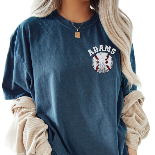 Baseball Pocket Shirt, Baseball Comfort Colors , Personalized Baseball Team Shirt