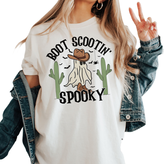 Western Halloween Shirt, Boot Scootin Spooky Shirt, Cowboy Ghost Shirt