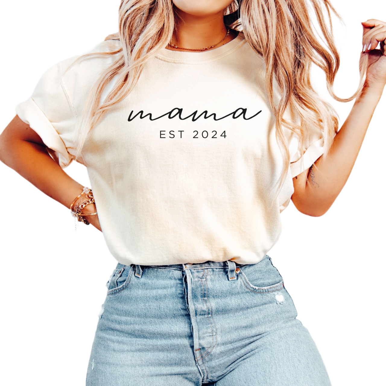 Mama Est 2024 Shirt, Gift for Mom, Cool Mom, Pregnancy Announcement