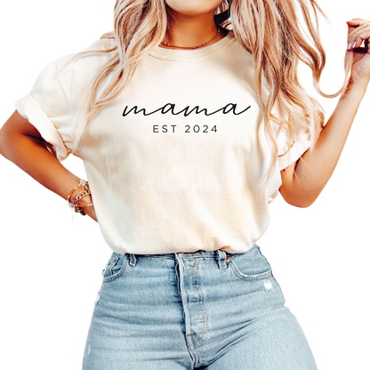 Mama Est 2024 Shirt, Gift for Mom, Cool Mom, Pregnancy Announcement