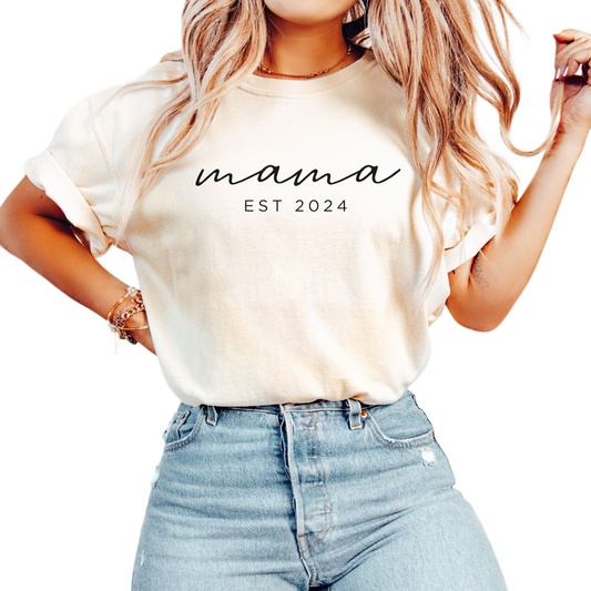 Mama Est 2024 Shirt, Gift for Mom, Cool Mom, Pregnancy Announcement